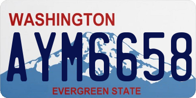 WA license plate AYM6658