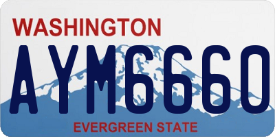 WA license plate AYM6660