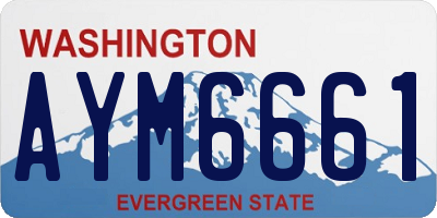 WA license plate AYM6661