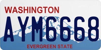 WA license plate AYM6668