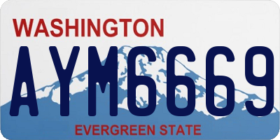 WA license plate AYM6669
