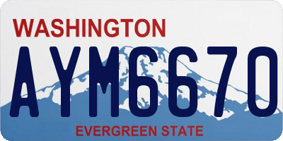 WA license plate AYM6670