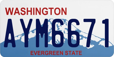 WA license plate AYM6671
