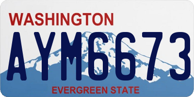 WA license plate AYM6673