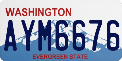 WA license plate AYM6676