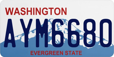 WA license plate AYM6680
