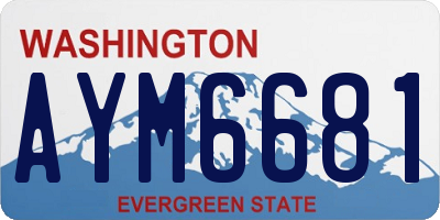 WA license plate AYM6681