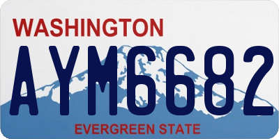 WA license plate AYM6682
