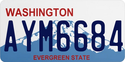 WA license plate AYM6684