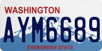 WA license plate AYM6689