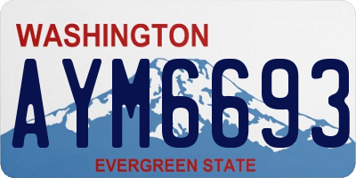 WA license plate AYM6693