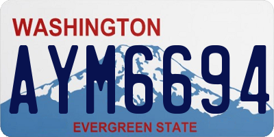 WA license plate AYM6694
