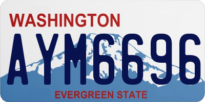 WA license plate AYM6696