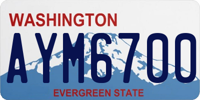 WA license plate AYM6700