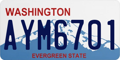WA license plate AYM6701