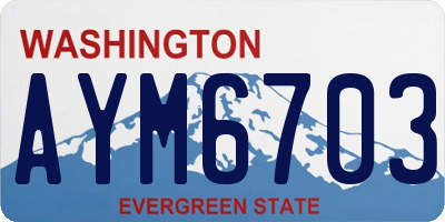 WA license plate AYM6703