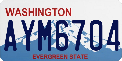 WA license plate AYM6704