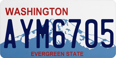 WA license plate AYM6705