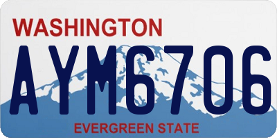 WA license plate AYM6706