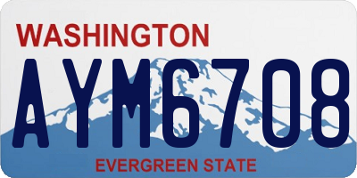 WA license plate AYM6708