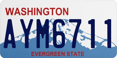 WA license plate AYM6711