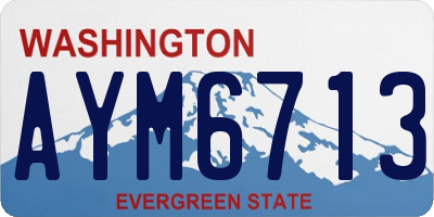 WA license plate AYM6713