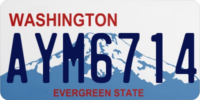 WA license plate AYM6714
