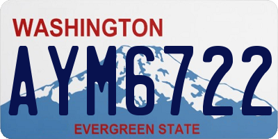 WA license plate AYM6722