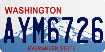 WA license plate AYM6726