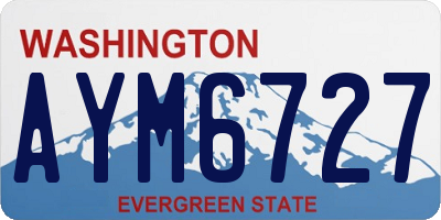 WA license plate AYM6727