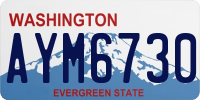 WA license plate AYM6730