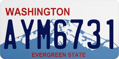 WA license plate AYM6731