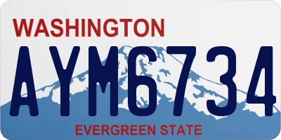 WA license plate AYM6734