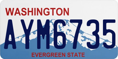 WA license plate AYM6735