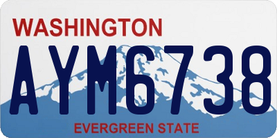 WA license plate AYM6738
