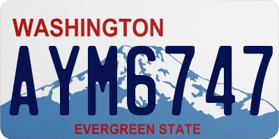 WA license plate AYM6747