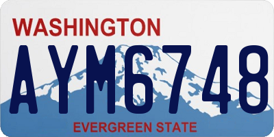 WA license plate AYM6748