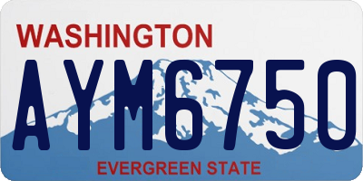 WA license plate AYM6750