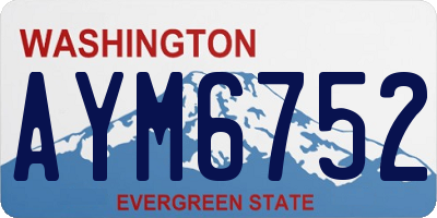 WA license plate AYM6752