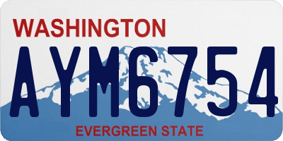 WA license plate AYM6754