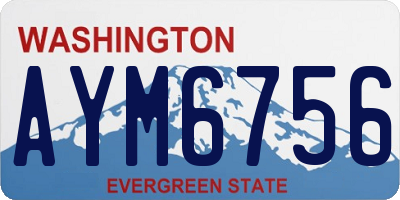 WA license plate AYM6756
