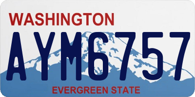 WA license plate AYM6757