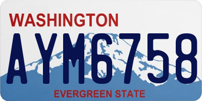 WA license plate AYM6758