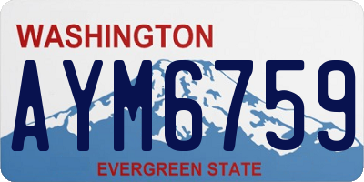 WA license plate AYM6759