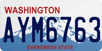 WA license plate AYM6763