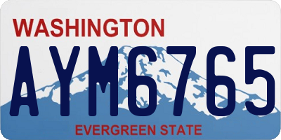WA license plate AYM6765