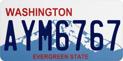 WA license plate AYM6767