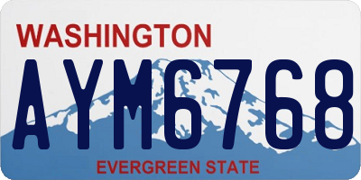 WA license plate AYM6768