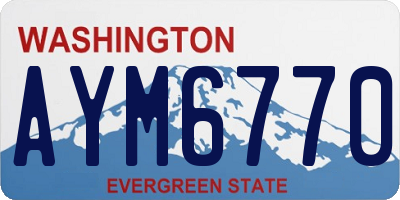 WA license plate AYM6770