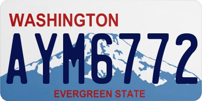 WA license plate AYM6772